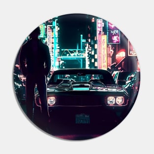 Classic Charger in Neon Lights Pin