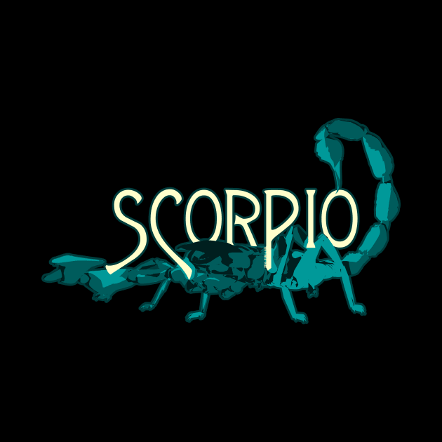 Blue Scorpio Scorpion - Zodiac Sign by RyanJGillDesigns