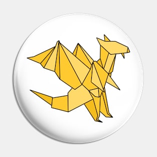 Yellow origami dragon Pin