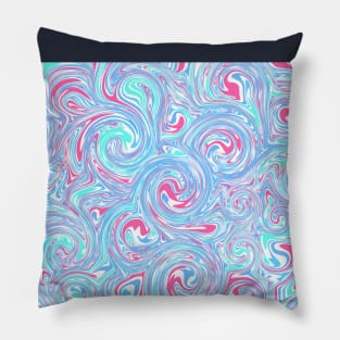 Abstract Liquid Circle - Blue & Purple Pillow