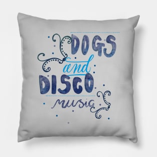 Dogs and Disco Music Pets, Old School T-shirt Pillow