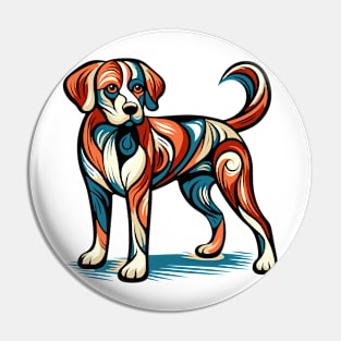 Pop art dog illustration. cubism illustration of a dog Pin