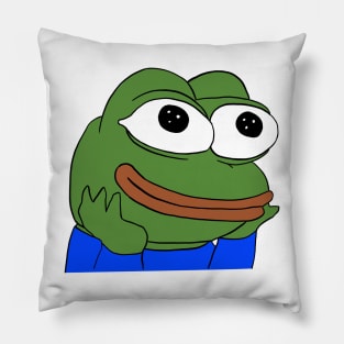 feelswowman happy wholesome pepe Pillow