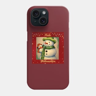 Frohe Weihnachten von Schneemann und Schneebaby Phone Case