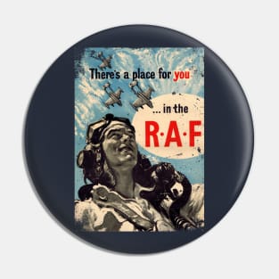 There's a place for you in the RAF retro poster Pin