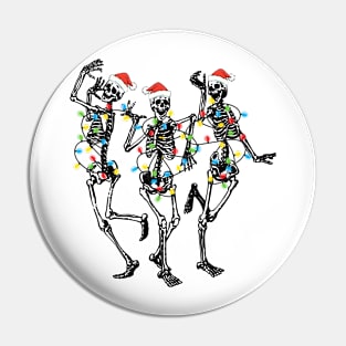 Dancing Christmas Skeleton, Christmas Light Pin