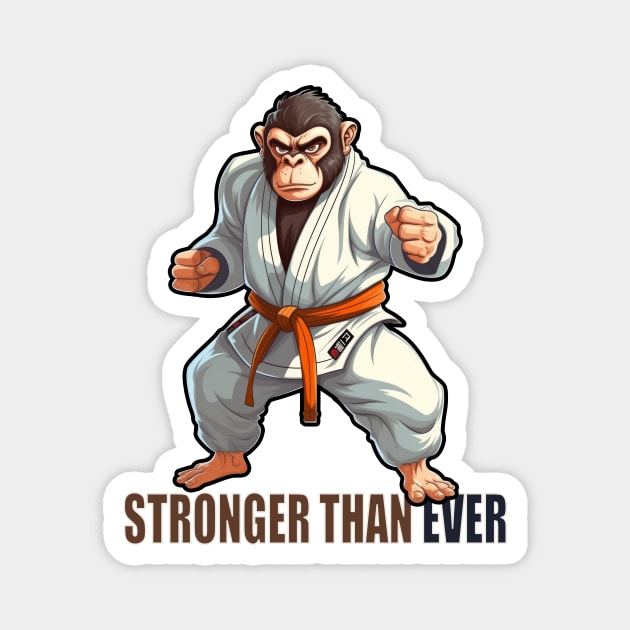 Karate Ape - Stronger Than Ever Magnet by Tee-Magination