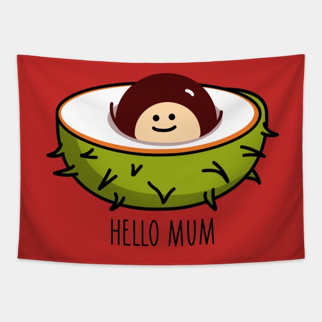 Chestnut baby birth Tapestry by spontania