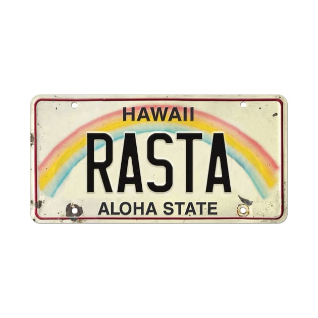 Vintage Hawaii License Plate RASTA by HaleiwaNorthShoreSign