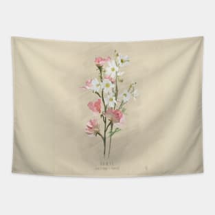 April Flower Birth Month Illustration Tapestry