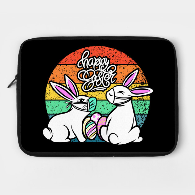 Quarantined Easter Easter Bunny Face Mask Easter Bunny Laptop Case Teepublic