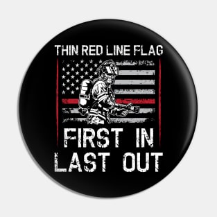 thin red line firefighter Pin