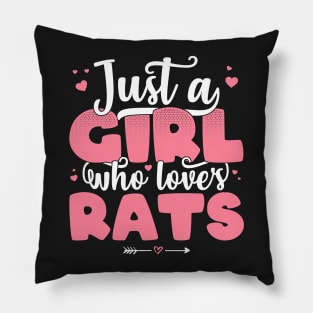 Just A Girl Who Loves Rats - Cute Rat lover gift print Pillow