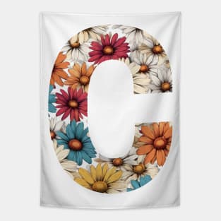 Letter C with a flower pattern Tapestry