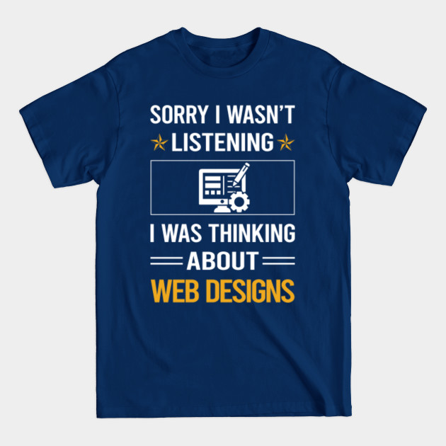 Disover Funny Listening Web Designing Designer Design - Design - T-Shirt