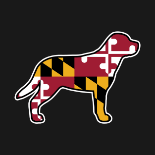 Greater Swiss Mountain Dog Silhouette with Maryland Flag T-Shirt