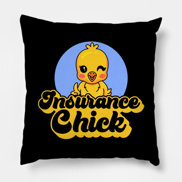 Insurance Chick Pillow by maxcode