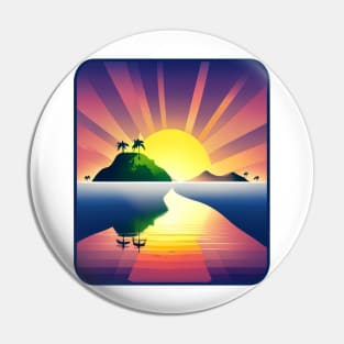 Tropical Island Sunrise - Tropical Vibes Pin