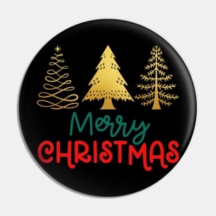 Merry Christmas Trees Pin