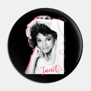 Janet / 80s Aesthetic Original Fan Design Pin