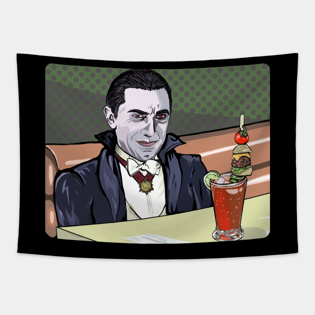 Dracula enjoying a bloody mary at Applebeez Tapestry by FanboyMuseum