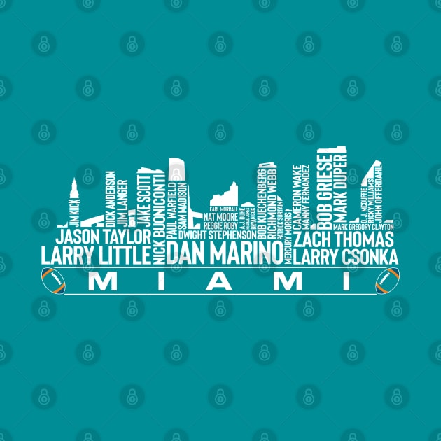 Miami Football Team All Time Legends, Miami City Skyline by Legend Skyline