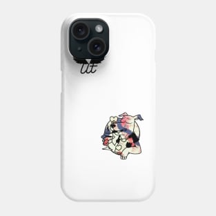 LitQ - Cute dog drinks wine on Valentine's Day anime art vibe Phone Case