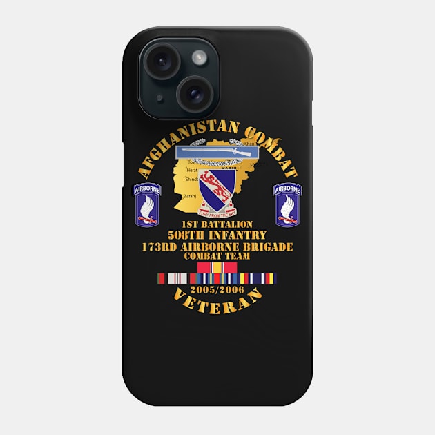 Afghanistan Vet w  1st Bn, 508th Inf - 173rd Airborne Bde - OEF - 2005 Phone Case by twix123844