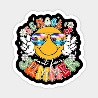 School's Out For Summer Cute Smile Face Last-Day Of School Magnet