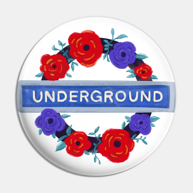 London tube undergound floral sign - watercolor flower wreath Pin by alfrescotree