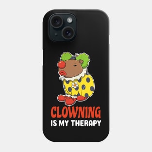 Clowning is my therapy cartoon Capybara Phone Case