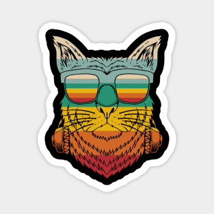 Retro Cat With Glasses Magnet