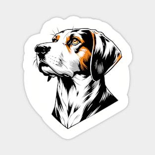 Stunning and Cool American Foxhound Monochrome and Gold Portrait for Father's Day Magnet