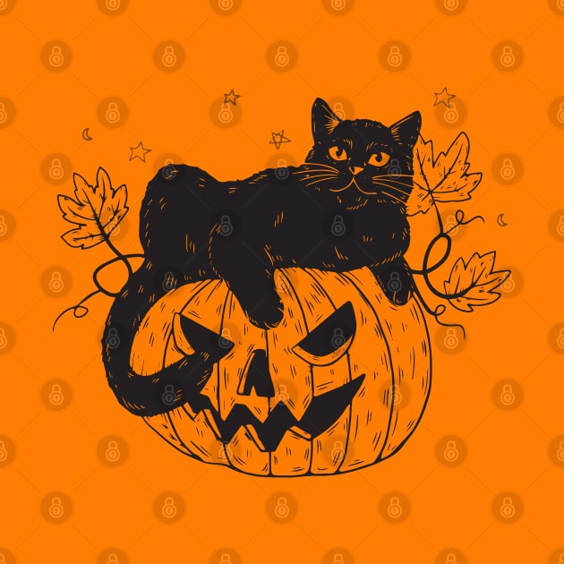 Halloween Pumpkin Cat by machmigo