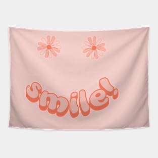 Smile! Groovy Retro Positive Design Tapestry