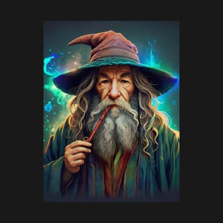 Old Wizard Smoking a Pipe T-Shirt