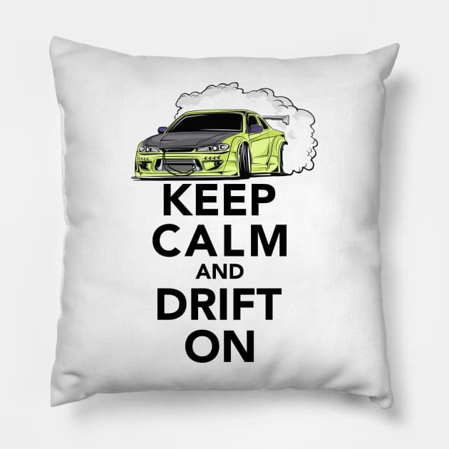 Keep Calm and Drift on Pillow by AmorinDesigns