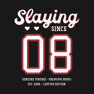 12th Birthday Gift Slaying Since 2008 T-Shirt