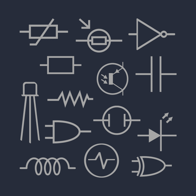 Electronic components symbols by EngineersArt