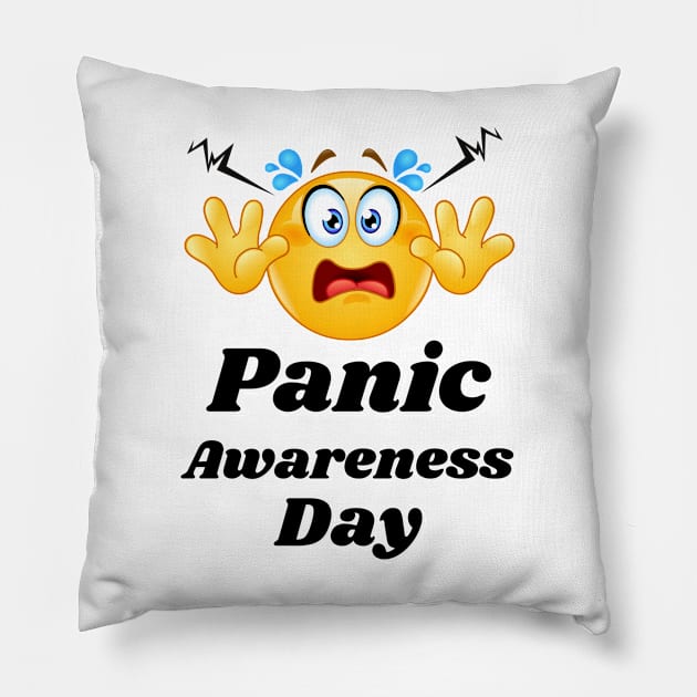 Panic awareness day with white text Pillow by Blue Butterfly Designs 