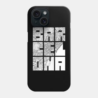 Barcelona, Spain City Map Typography - Light Phone Case