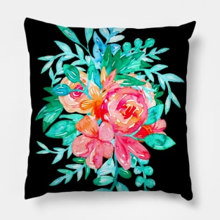 Juicy Watercolor Bouquet Pillow