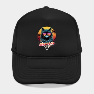 Retro Wave Siberian Cat Miami Shirt Hat