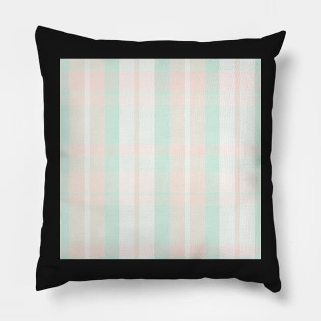 Pastel Aesthetic  Aillith 1 Hand Drawn Textured Plaid Pattern Pillow by GenAumonier