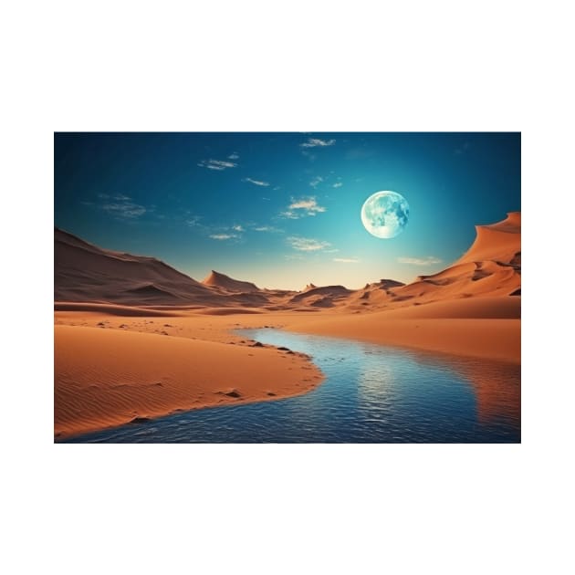 Desert Sand Land Serene Landscape by Cubebox