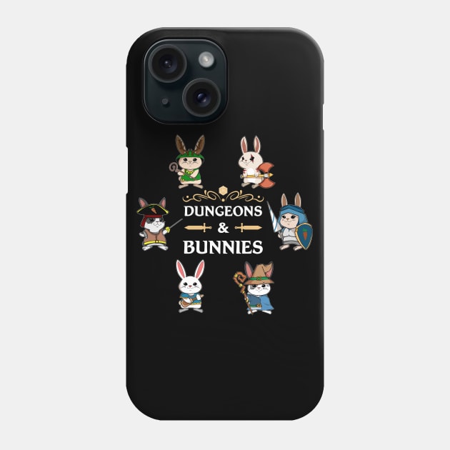 Dungeons & Bunnies Fantasy Tabletop RPG Roleplaying D20 Gamer Phone Case by TheBeardComic