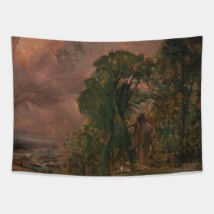 A View at Hampstead with Stormy Weather by John Constable Tapestry