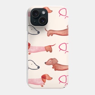 Dachshund Delight | Watercolour | Dogs | Pattern Phone Case