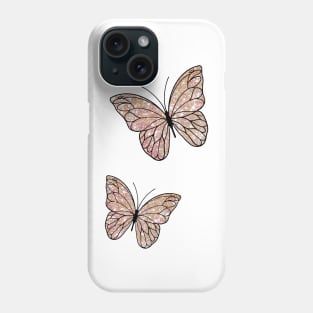 Rose Gold Glitter Butterflies Phone Case