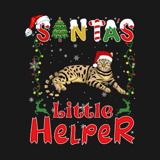 Santa's Little Helper Cat Lover Christmas T-Shirt